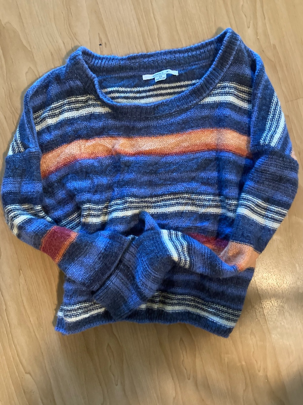 O'Neill Navy, Orange and Cream Striped sweater